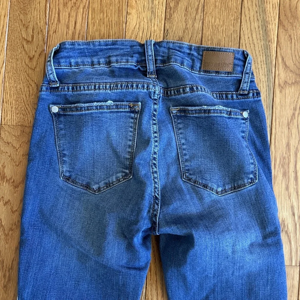 Judy Blue Skinny Fit Jeans Women's Size 1/25 White Stripes Blue‎ Stretch